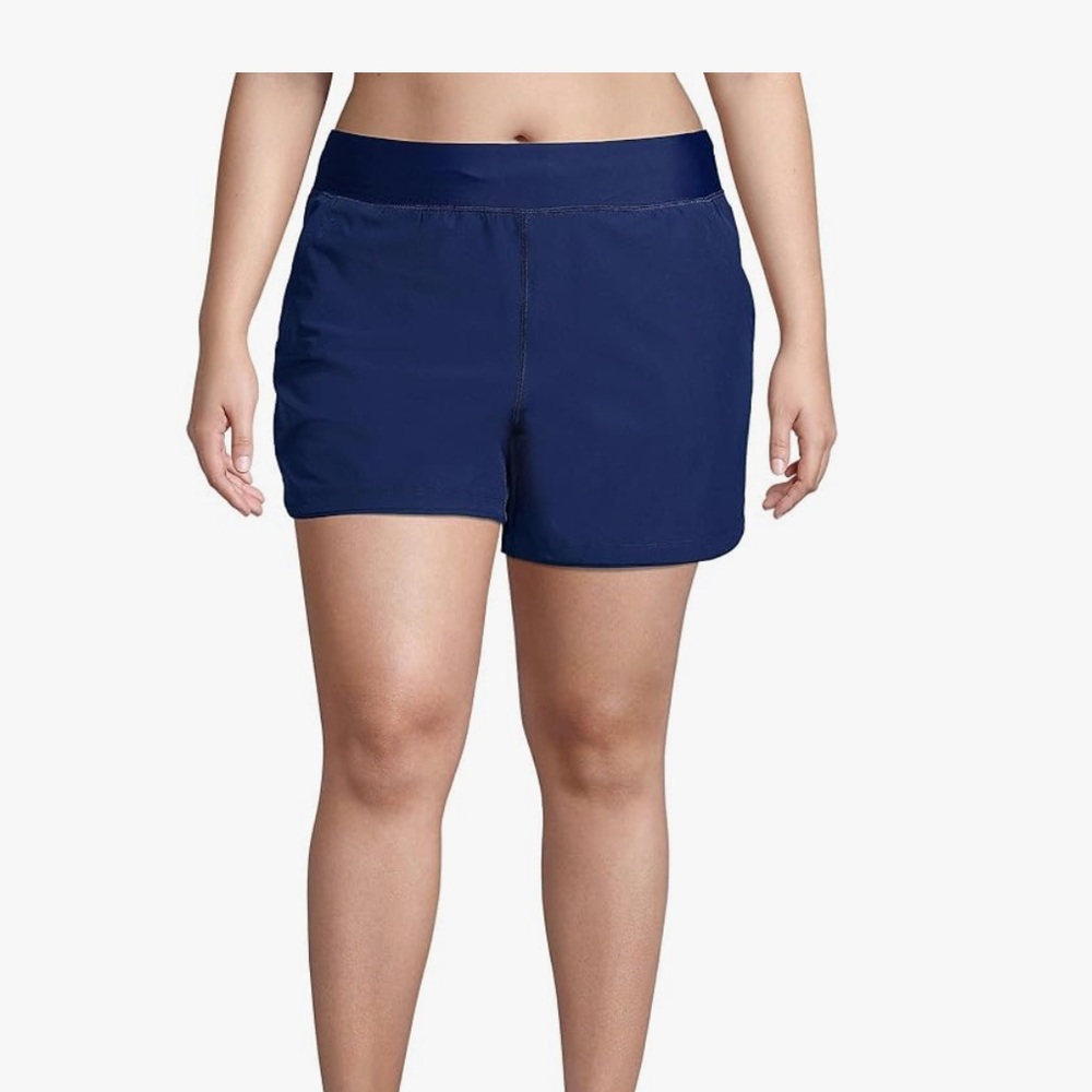 Lands' End Women's 5" Quick Dry Swim Shorts 22W Navy